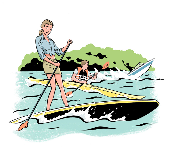 Paddleboarding Illustration by Jori Bolton for the Weekly Standard